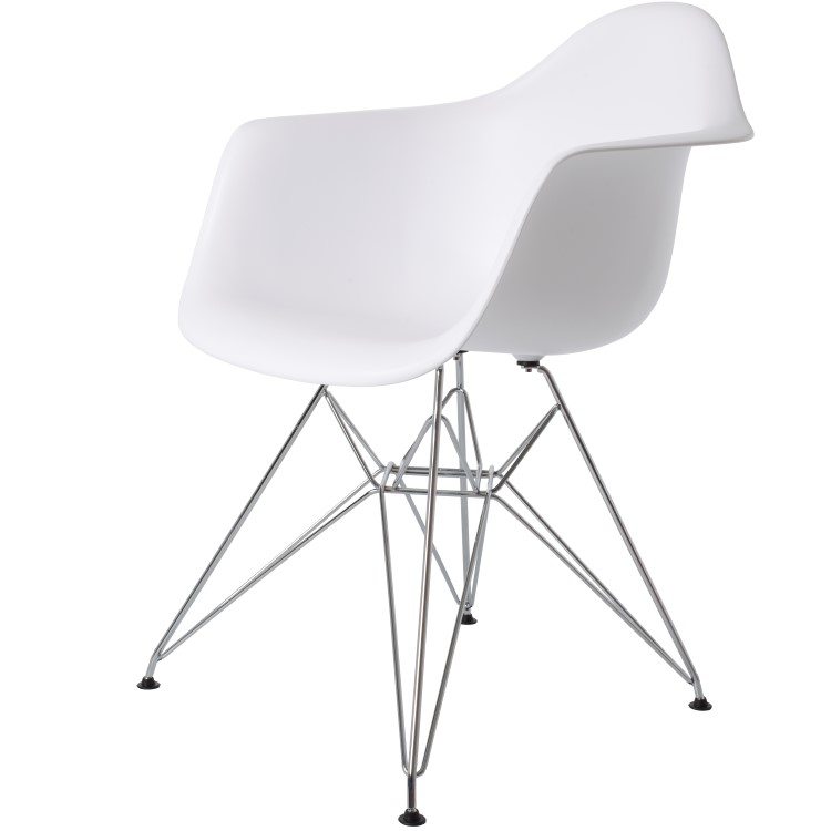 Charles Eames style, Chaise de salle à manger DAR PP blanc