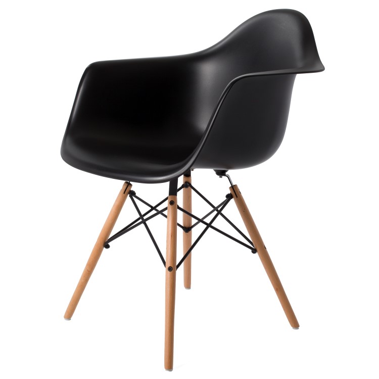 Charles Eames style, Chaise de salle à manger DAW PP noir