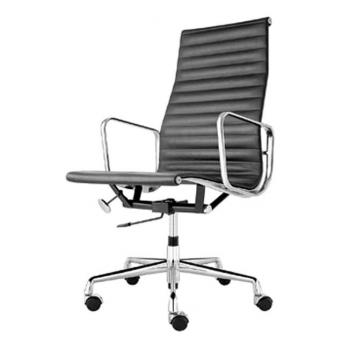 Charles Eames style, Chaise de bureau EA119 cuir noir
